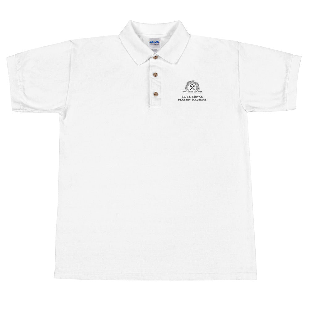BLL White Embroidered Polo Shirt
